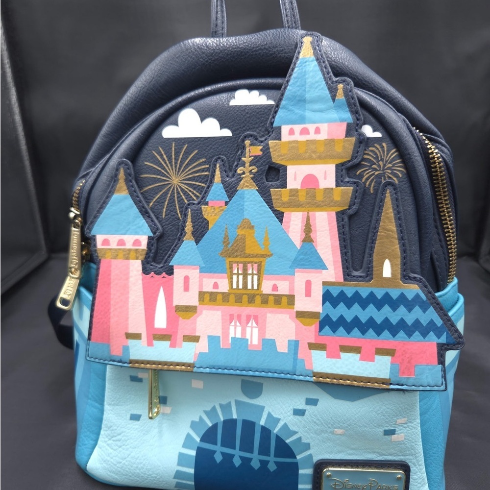 Loungefly Blue and Pink Castle Backpack